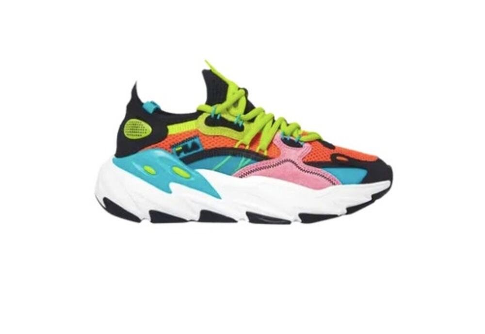 Kids DS OG Fila Ray Tracer Evo 2 "Orange Black Aqua" Sneakers Size 5